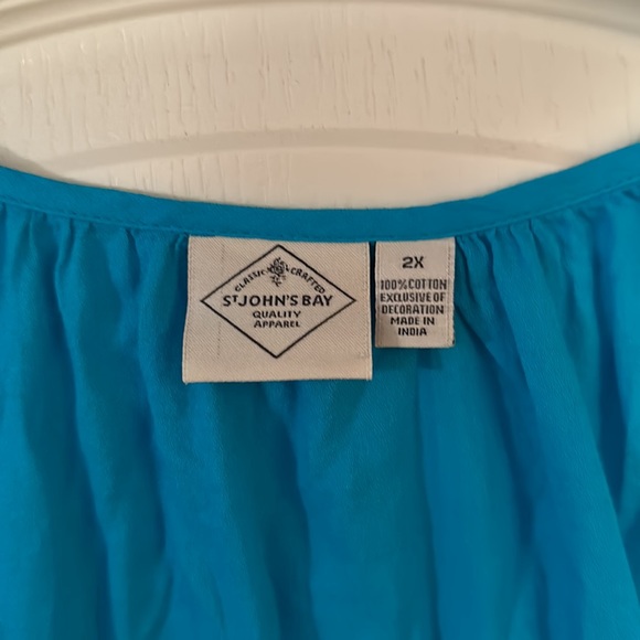 NWT St. John’s Bay women’s shirt teal blue 2X - Picture 2 of 6